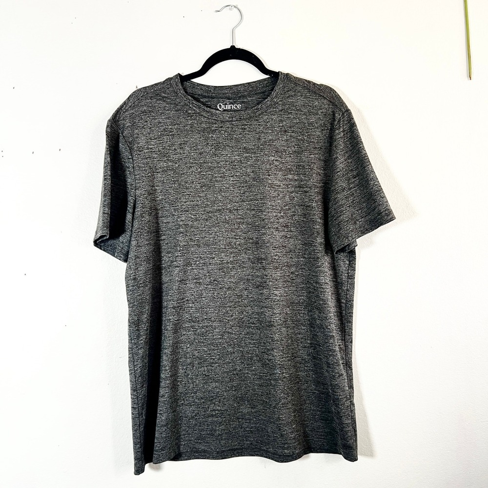 Quince Mens T Shirt Medium‎ Spandex Active Tee Charcoal Grey Sustainable
